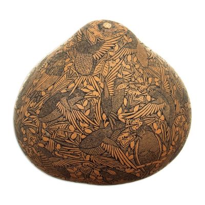 Alternate image for World Peace Project, Embossed Hummingbird Peace Design Gourd Bond of Brotherhood