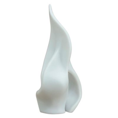 Alternate image for Abstract Modern Cool-Toned Resin Sculpture Crafted in Brazil Glacier