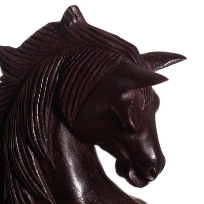 Alternate image for Artisan Crafted Hand Carved Cedar Winged Horse Sculpture Mythic Horse Pegasus