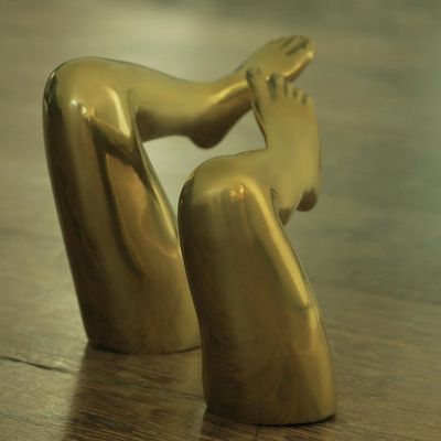 Alternate image for Pair of Signed Bronze Leg Sculptures from Brazil Erotic Mood