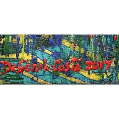 Alternate image for Signed Expressionist Painting of Sugarloaf Hill from Brazil Sugarloaf Hill in Green