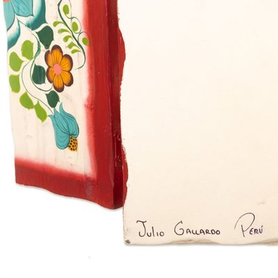 Alternate image for World Peace Project Ceramic  Wood Retablo from Peru Creating Love and Peace