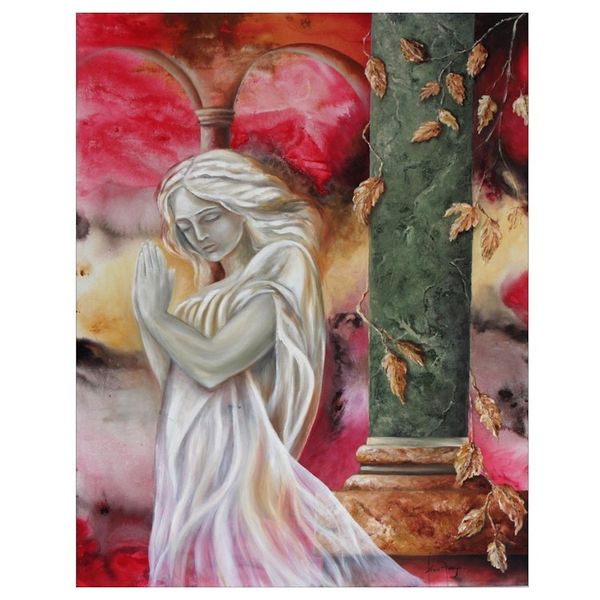 Alternate image for Signed Surrealist Painting of a Young Woman from Brazil The Vestal
