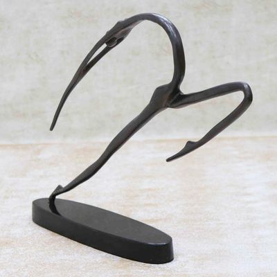 Alternate image for Bronze Sculpture of Dancing Woman on Granite Base 22 inch Impulse II