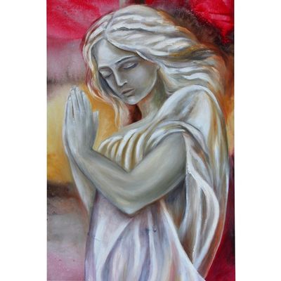 Alternate image for Signed Surrealist Painting of a Young Woman from Brazil The Vestal