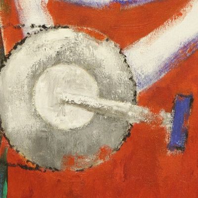 Alternate image for Signed Impressionist Painting of Bicycles on Orange 2018 Any Day, Any Time