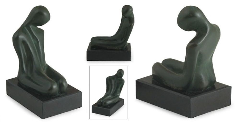 Bronze sculpture 'Kneeling Man II'