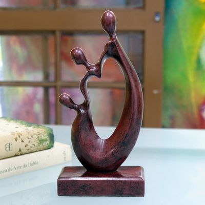 Alternate image for Modern Red Resin Holy Family Sculpture from Brazil The Holy Family
