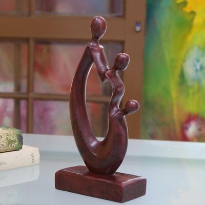 Alternate image for Modern Red Resin Holy Family Sculpture from Brazil The Holy Family