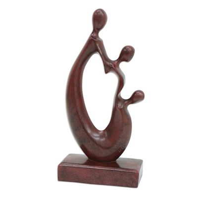 Alternate image for Modern Red Resin Holy Family Sculpture from Brazil The Holy Family