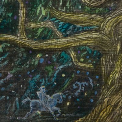 Alternate image for Original Expressionist Painting of a Tree from Brazil The Magic Forest