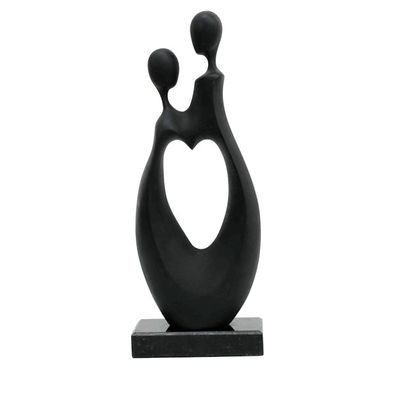Alternate image for Modern Black Resin Romantic Couple Sculpture from Brazil Eternal Love