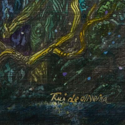 Alternate image for Original Expressionist Painting of a Tree from Brazil The Magic Forest