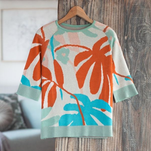 Alternate image for Jacquard Knit Sweater from Peru Tropical Trend
