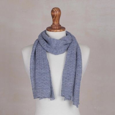 Main image for 100 Baby Alpaca Wrap Scarf in Steel Blue from Peru Steel Blue Gossamer