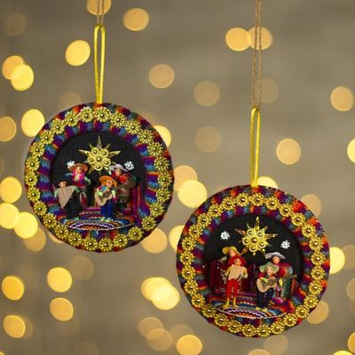 Alternate image for Handmade Peruvian Christmas Carol Ornaments Pair Christmas Carol Party