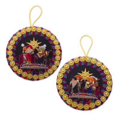 Alternate image for Handmade Peruvian Christmas Carol Ornaments Pair Christmas Carol Party
