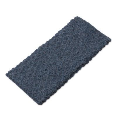 Alternate image for Wave Pattern 100 Baby Alpaca Headband in Teal from Peru Passionate Waves in Teal