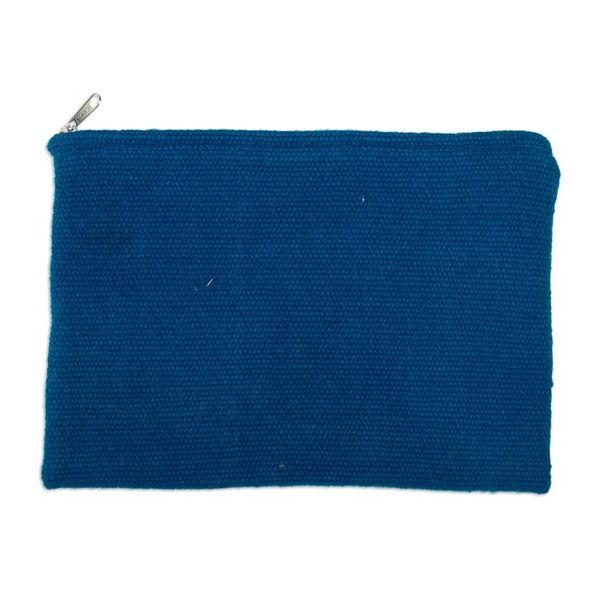 Alternate image for Hand-Woven  Hand-Embroidered Wool Cosmetic Bag with Sparrow Andean Sparrow