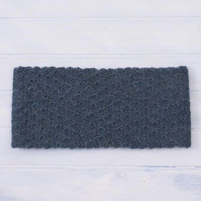 Alternate image for Wave Pattern 100 Baby Alpaca Headband in Teal from Peru Passionate Waves in Teal