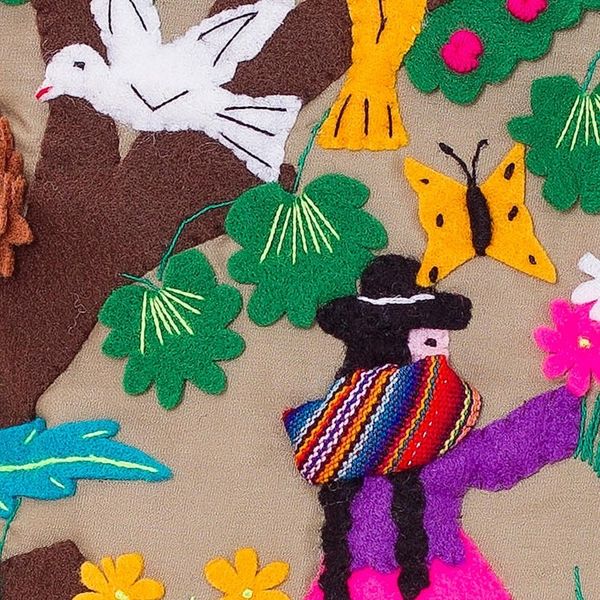 Alternate image for Handmade Folk Art Cotton Patterned Cushion Cover Mothers Day
