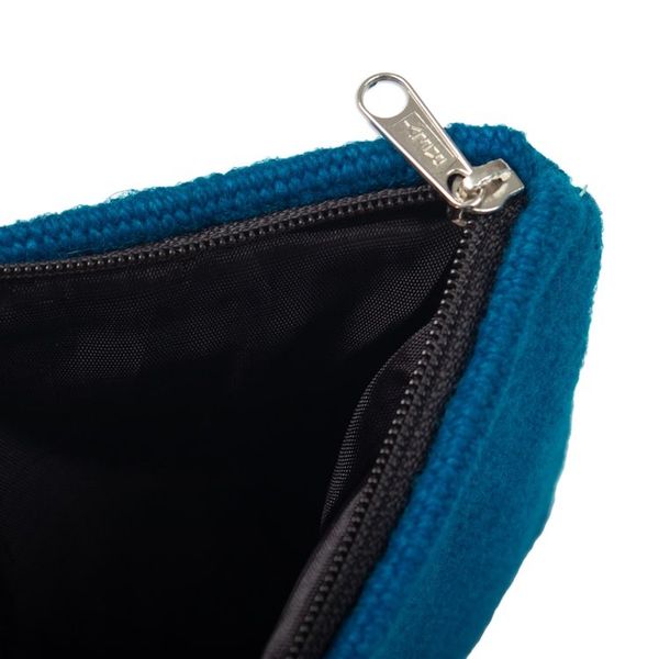Alternate image for Hand-Woven  Hand-Embroidered Wool Cosmetic Bag with Sparrow Andean Sparrow