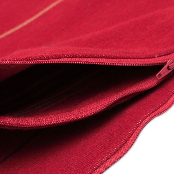 Alternate image for Red Alpaca Blend Hand Woven Cushion Cover Pair Peruvian Cherry