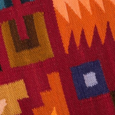 Alternate image for Square Wool Cushion Cover from Peru Inca Labyrinth