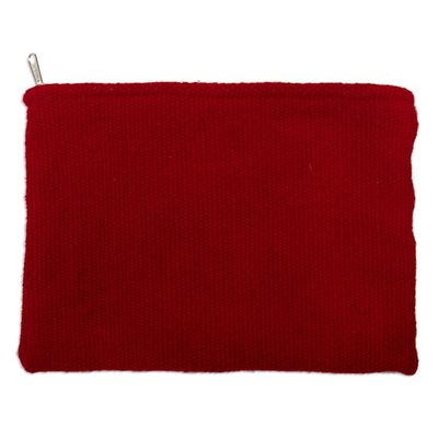 Alternate image for Hand-Woven Hand-Embroidered Wool Cosmetic Bag with Dragonfly Andean Dragonfly