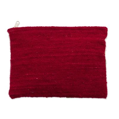 Alternate image for Llama-Themed Embroidered Wool Clutch in Pearl Grey Llama Glam in Pearl Grey