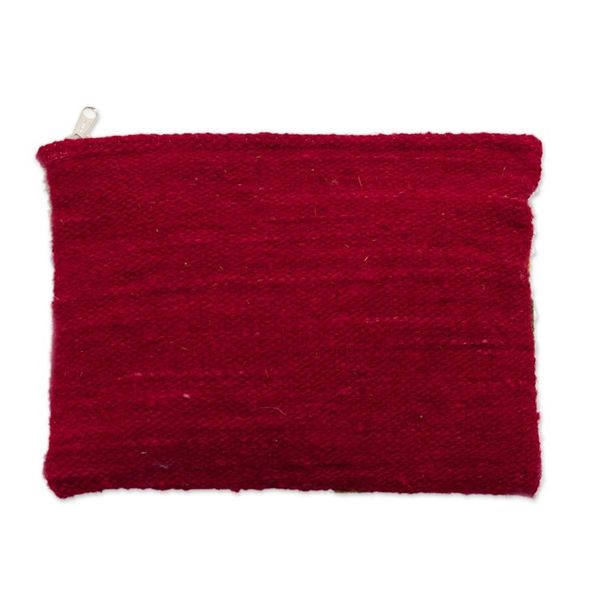 Alternate image for Llama-Themed Embroidered Wool Clutch in Pearl Grey Llama Glam in Pearl Grey