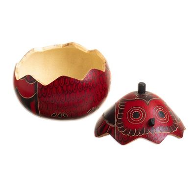 Alternate image for Decorative Owl Figures of Dried Mate Gourds from Peru Pair Fortunate Owls
