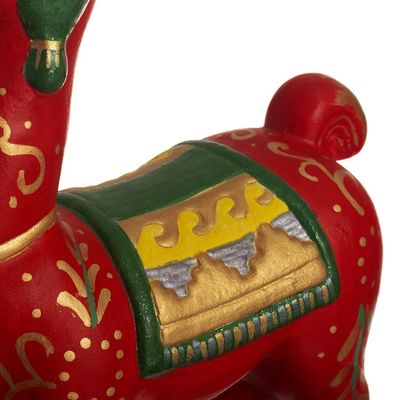 Alternate image for Hand Painted Holiday Llama Sculpture Holiday Llama in Red