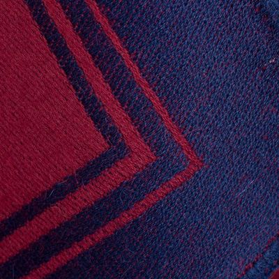 Alternate image for Reversible Alpaca Blend Ruana in Indigo and Wine Delightful Fantasy in Indigo