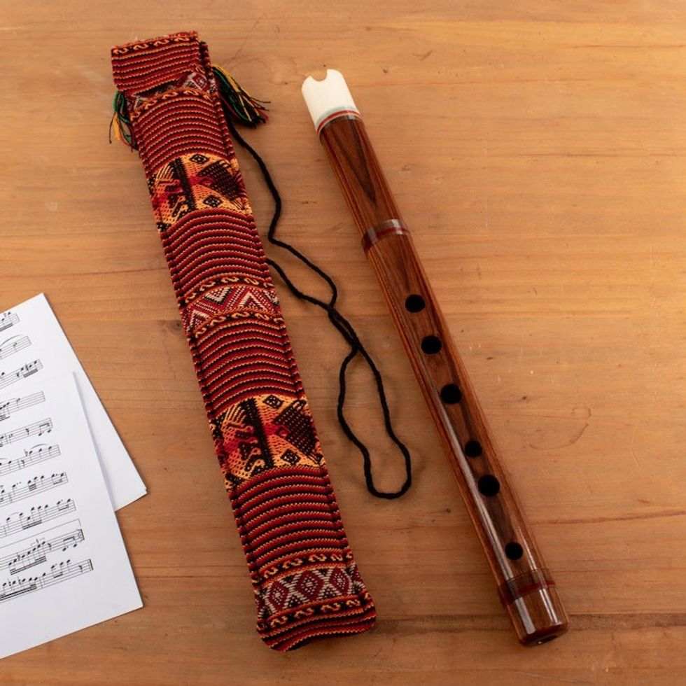 Fair Trade Peruvian Quena Flute with Case 'Song of the Andes'