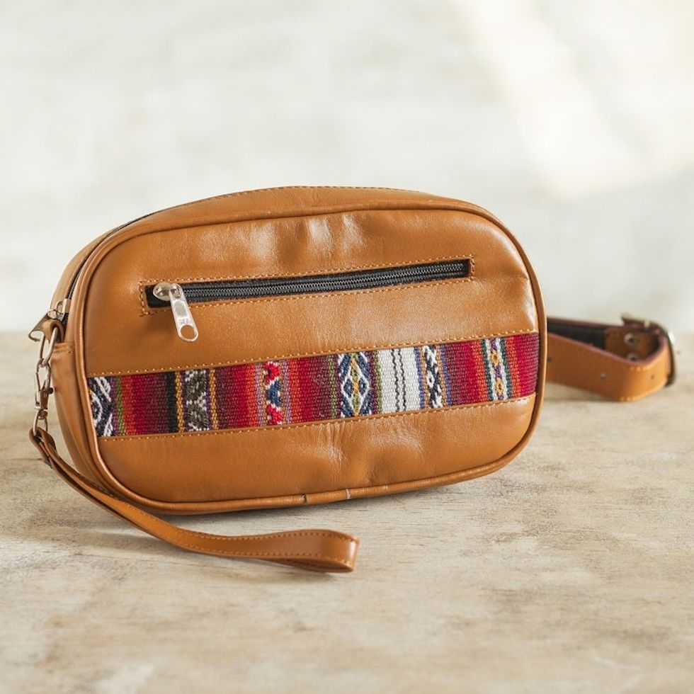 Saddle Brown Belt Bag and Wristlet from Peru 'Double Duty'
