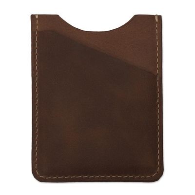 Alternate image for Two Slot Camel Brown Leather Card Holder from Peru Weekender in Camel