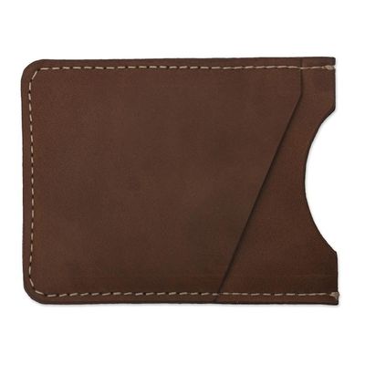 Alternate image for Two Slot Camel Brown Leather Card Holder from Peru Weekender in Camel