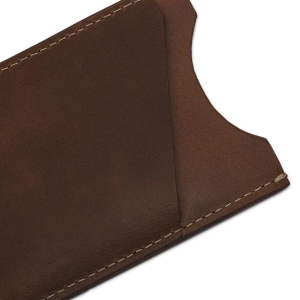 Alternate image for Two Slot Camel Brown Leather Card Holder from Peru Weekender in Camel