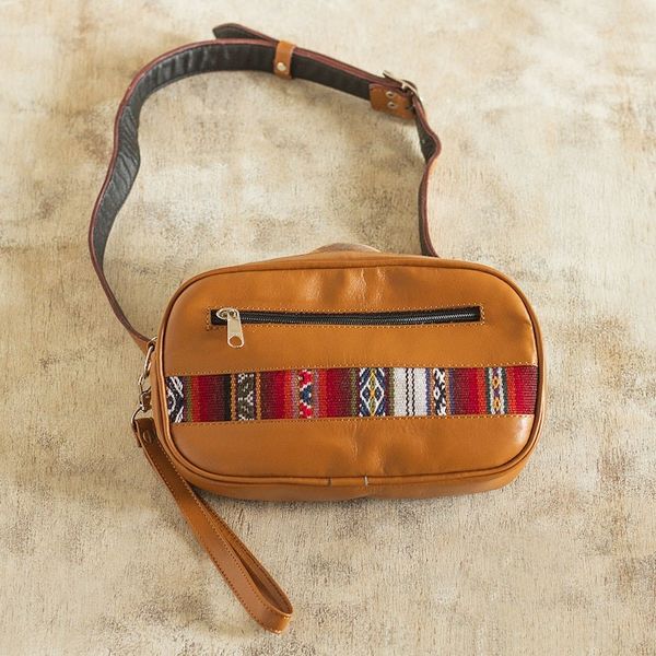 Alternate image for Saddle Brown Belt Bag and Wristlet from Peru Double Duty