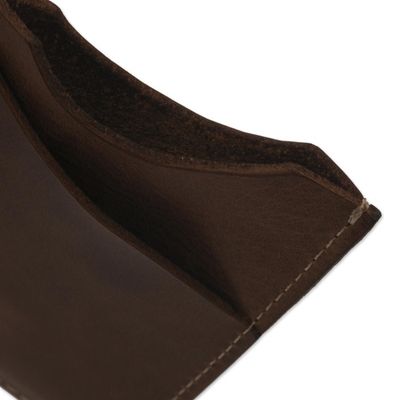Alternate image for Two Slot Camel Brown Leather Card Holder from Peru Weekender in Camel
