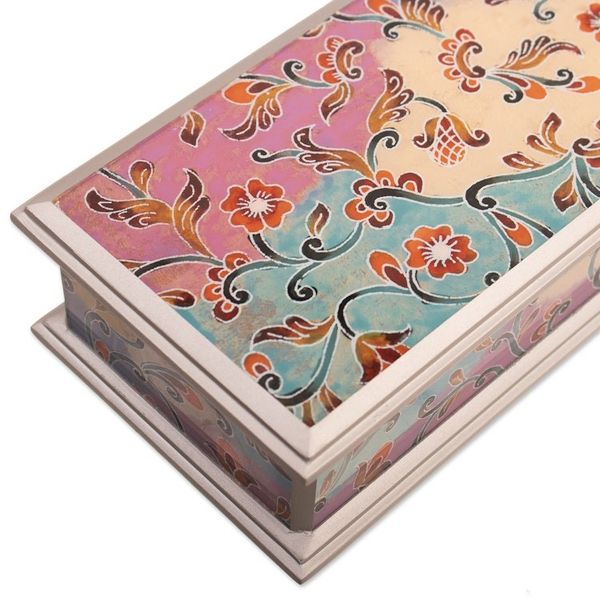 Alternate image for Floral Reverse-Painted Glass Decorative Box with Silver Trim Sweet Charm