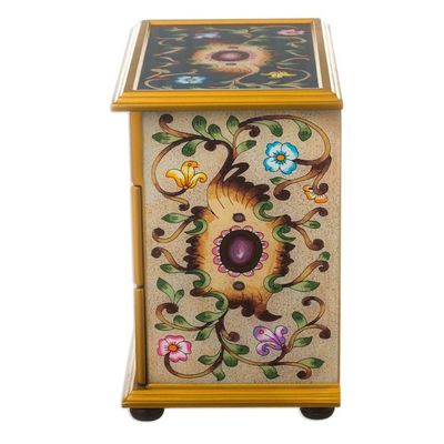 Alternate image for Earth-Toned Reverse Painted Glass Jewelry Chest Earth Splendor