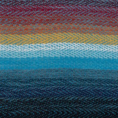Alternate image for Hand Woven 100 Alpaca Wool Scarf in Rainbow Colors Pastoruri Rainbow