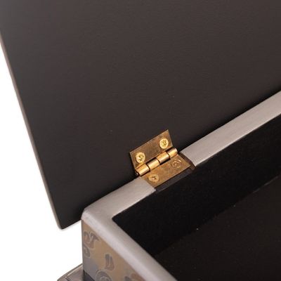 Alternate image for Floral Reverse-Painted Glass Decorative Box with Silver Trim Sweet Charm