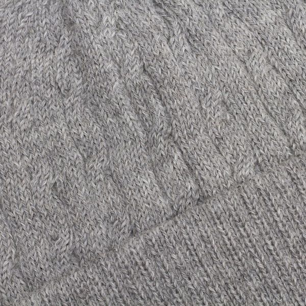 Alternate image for Soft Smoky Grey 100 Alpaca Cable Knit Hat from Peru Comfy in Grey