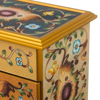 Alternate image for Earth-Toned Reverse Painted Glass Jewelry Chest Earth Splendor