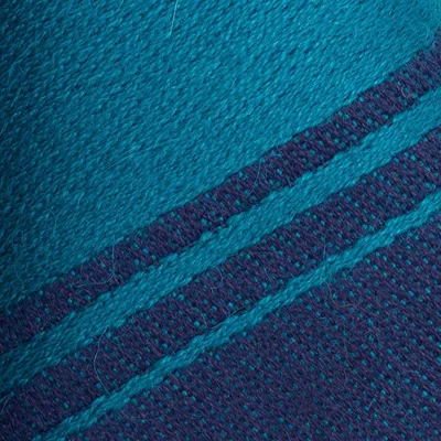 Alternate image for Reversible Alpaca Blend Ruana in Navy and Teal Delightful Fantasy in Teal