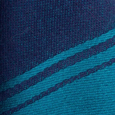 Alternate image for Reversible Alpaca Blend Ruana in Navy and Teal Delightful Fantasy in Teal