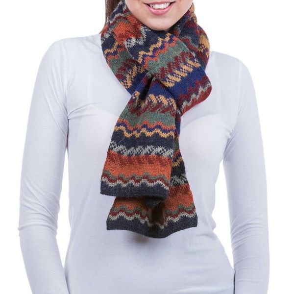 Alternate image for Alpaca Wool Striped Scarf Lavish Winter